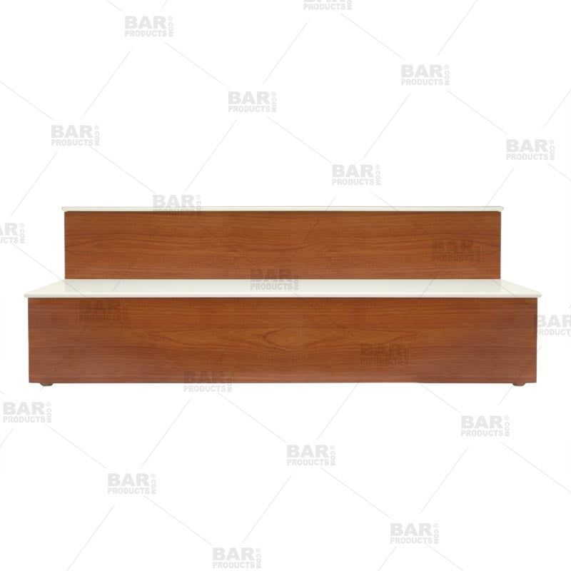 LED Liquor Bottle Display Shelf - 2 Steps - Wild Cherry - Several Lengths
