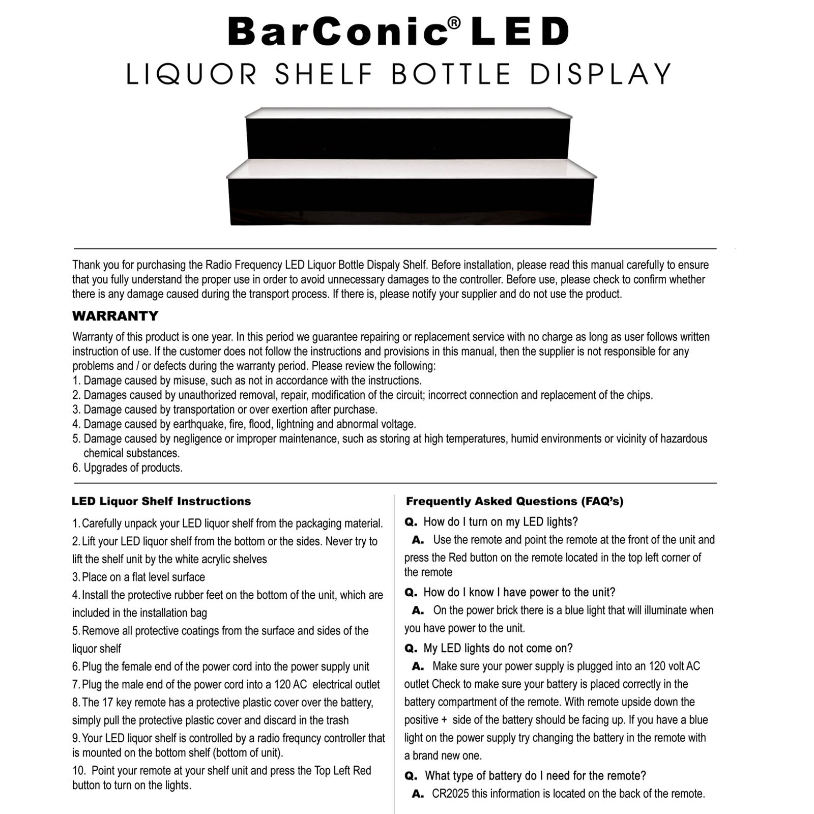 LED Liquor Bottle Display Shelf - Low Profile - 1 Step - Polished Mirrored Metal - Several Lengths