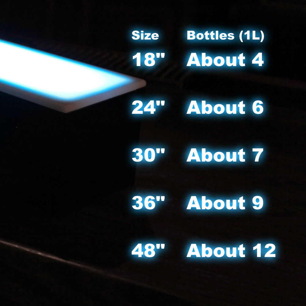 Barconic® Floating LED Liquor Bottle Display Shelf - 1 Tier (Step) - Several Lengths