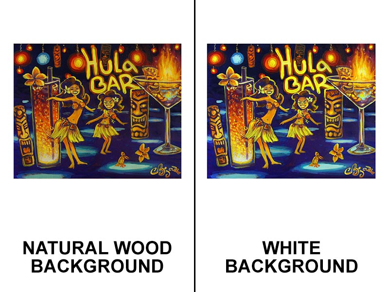 Blue Hula Bar Flame 24" x 30" Wooden Table Top - Two Types Available