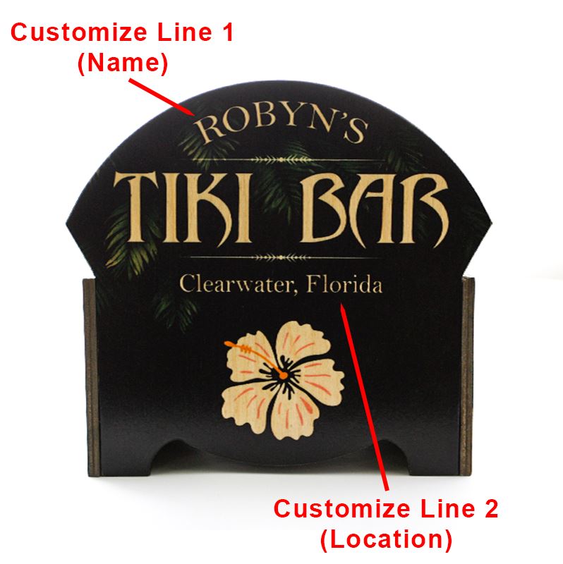 CUSTOMIZABLE WOODEN CONDIMENT CADDY - TIKI