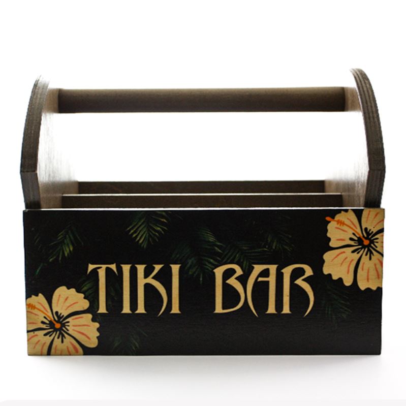 CUSTOMIZABLE WOODEN CONDIMENT CADDY - TIKI
