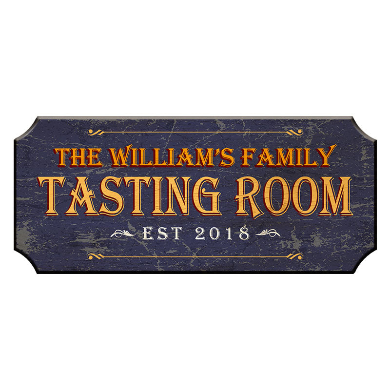 CUSTOMIZABLE Wood Plaque Sign - TASTING ROOM - Color Options