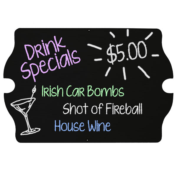 Chalkboard Wood Tavern Sign