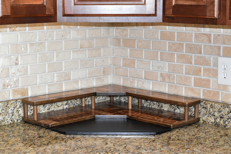 Counter Caddies™ - "LIQUOR" Themed Artwork - Corner Shelf - cutting board