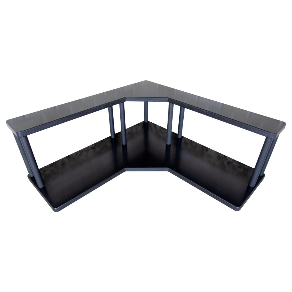 Counter Caddies™ - Walnut-Stained Corner Shelf - Barista Style - Available in Black and Natural Wood