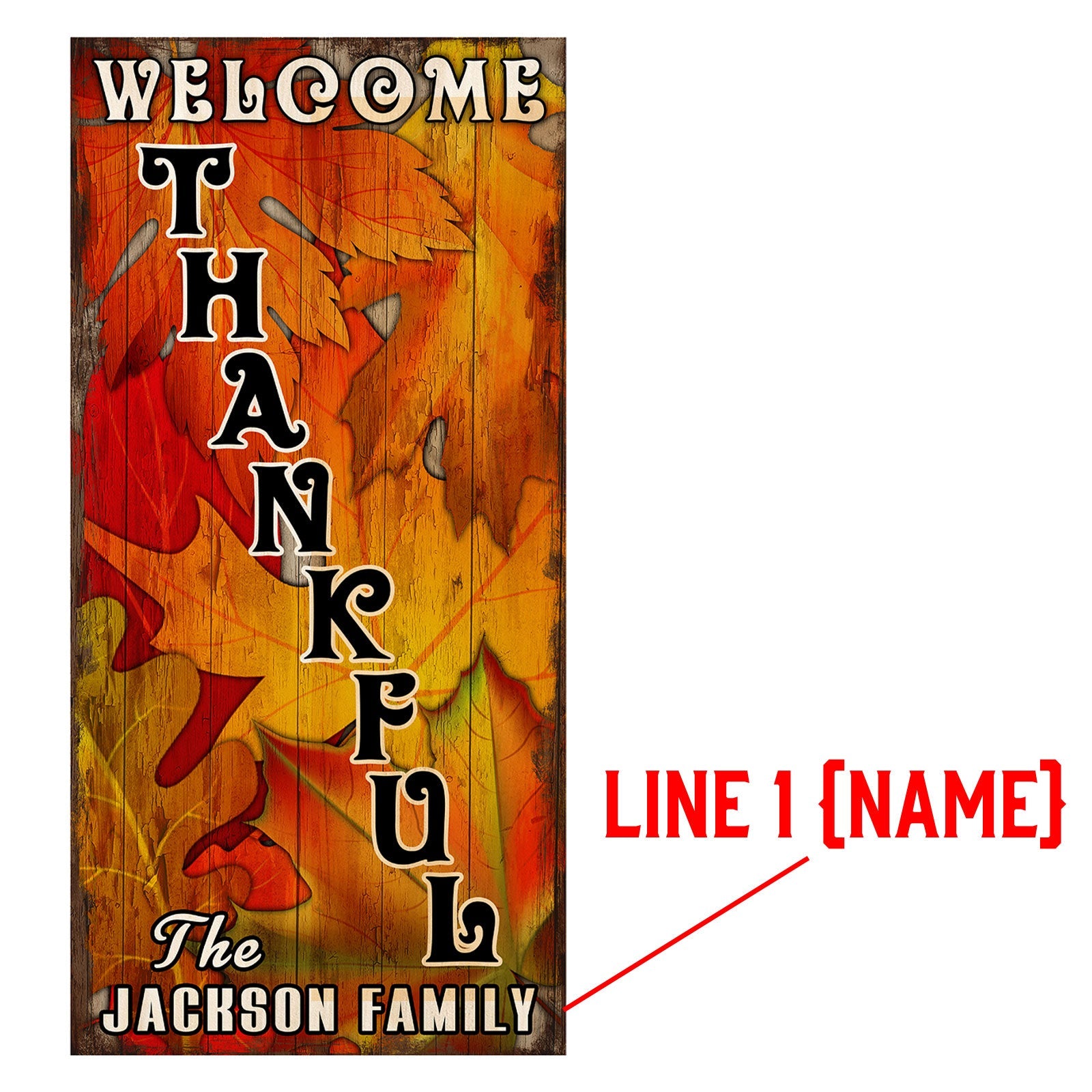 Customizable Large Vintage Wooden Bar Sign - Leaves - 11 3/4" X 23 3/4" - Multiple Design Options Available