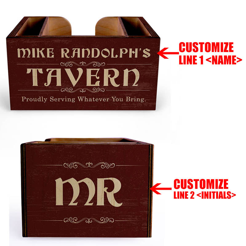 Customizable Wooden Bar Caddy - Tavern