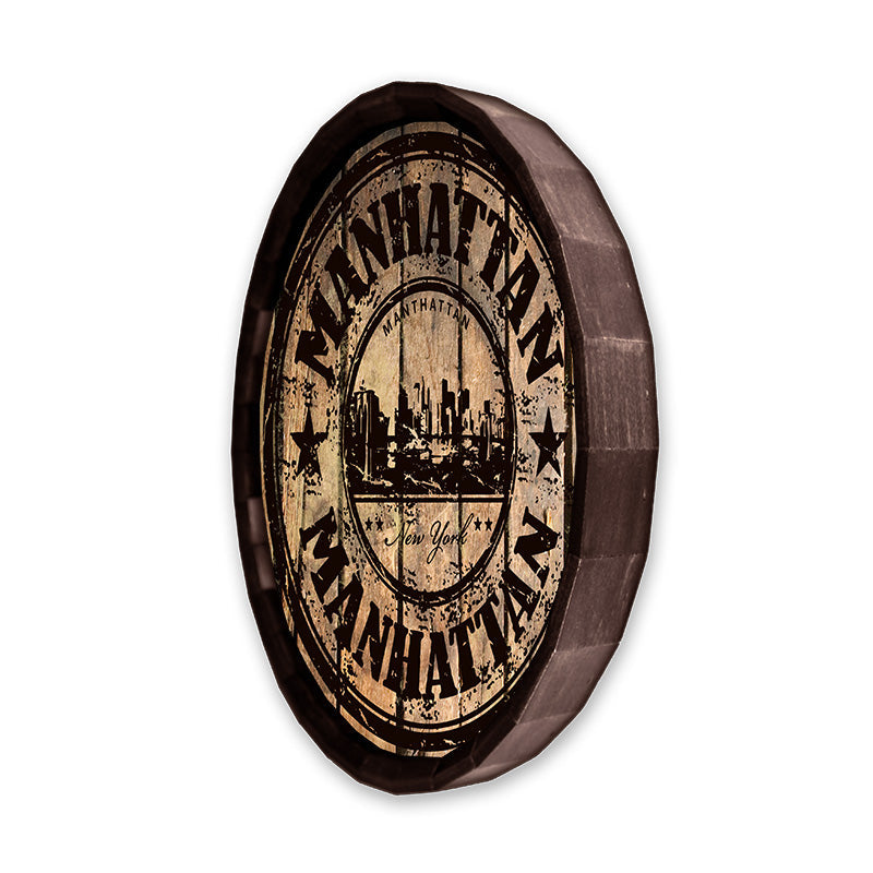 Manhattan Stamp Barrel Top Tavern Sign