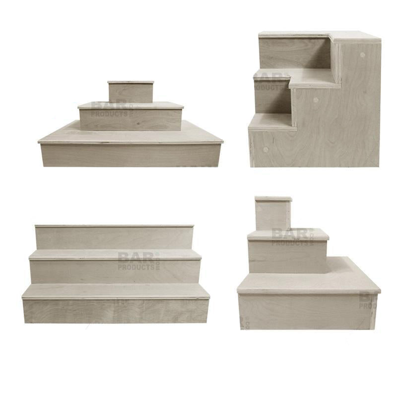 MixMaster™ 3 Tier Incremental Wooden Liquor Bottle Shelf Displays - NATURAL