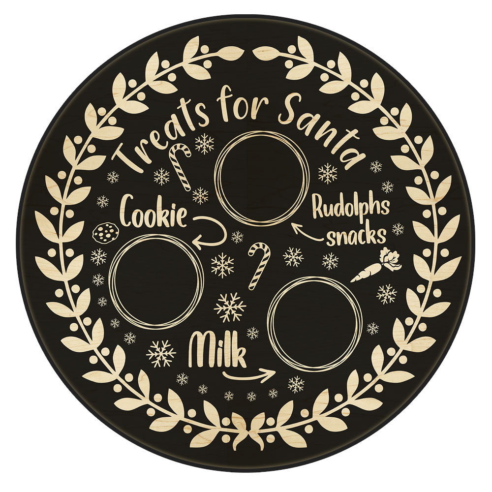 Treats for Santa Christmas Themed Lazy Susan - Size Options