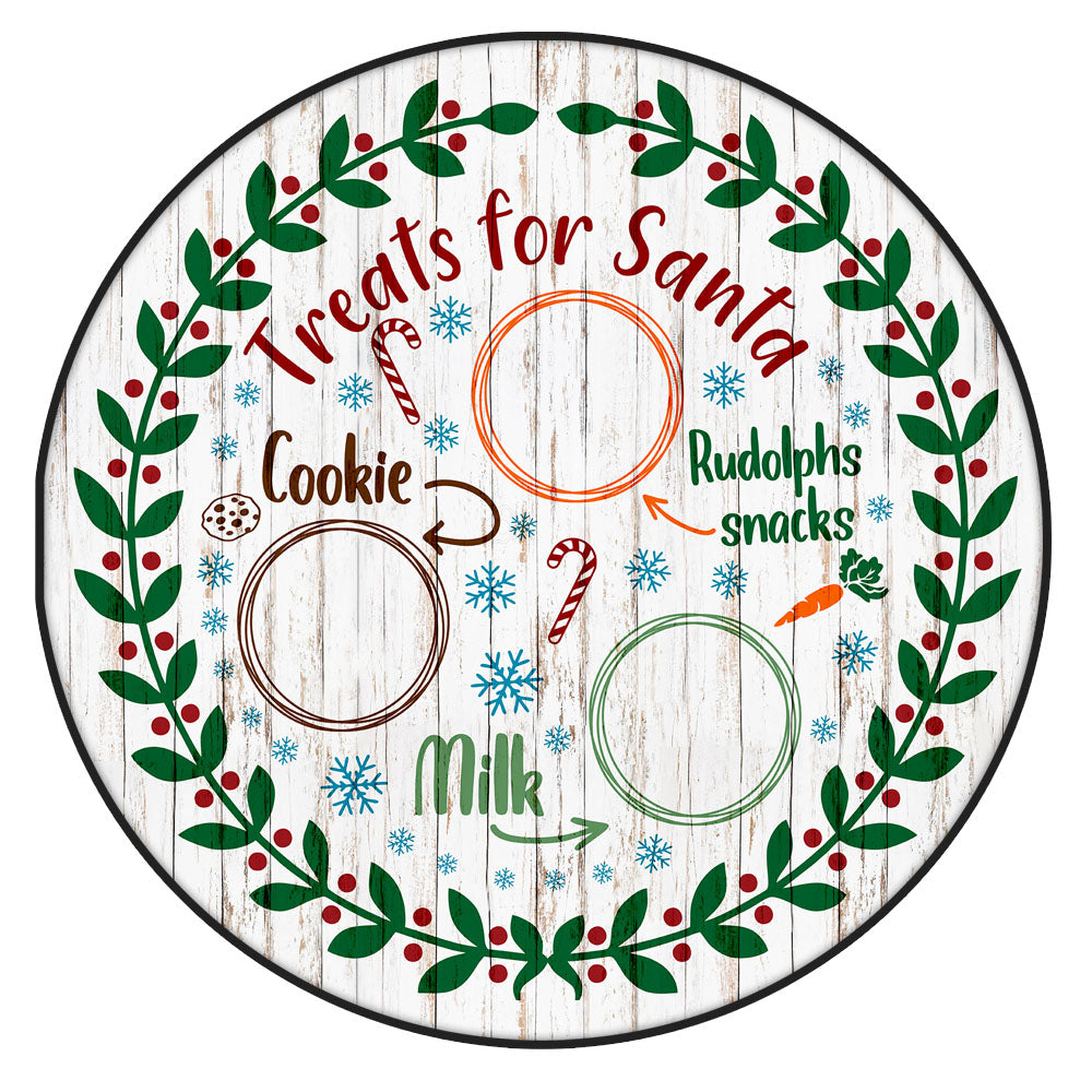 Treats for Santa Full Color Christmas Themed Lazy Susan - Size Options