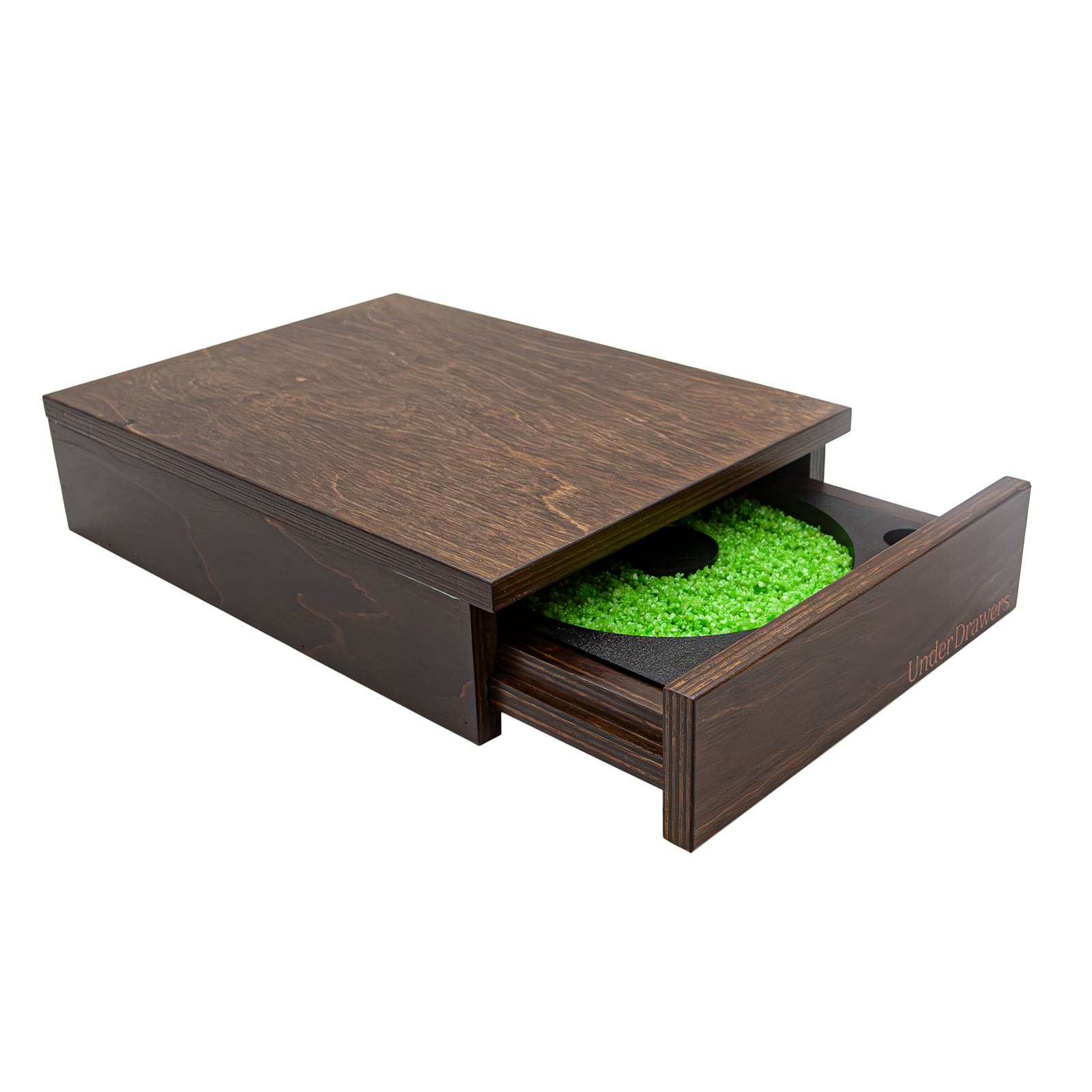 UnderDrawers™ - Undermount Salt Rim Drawer For Bar - Dark Walnut Stain