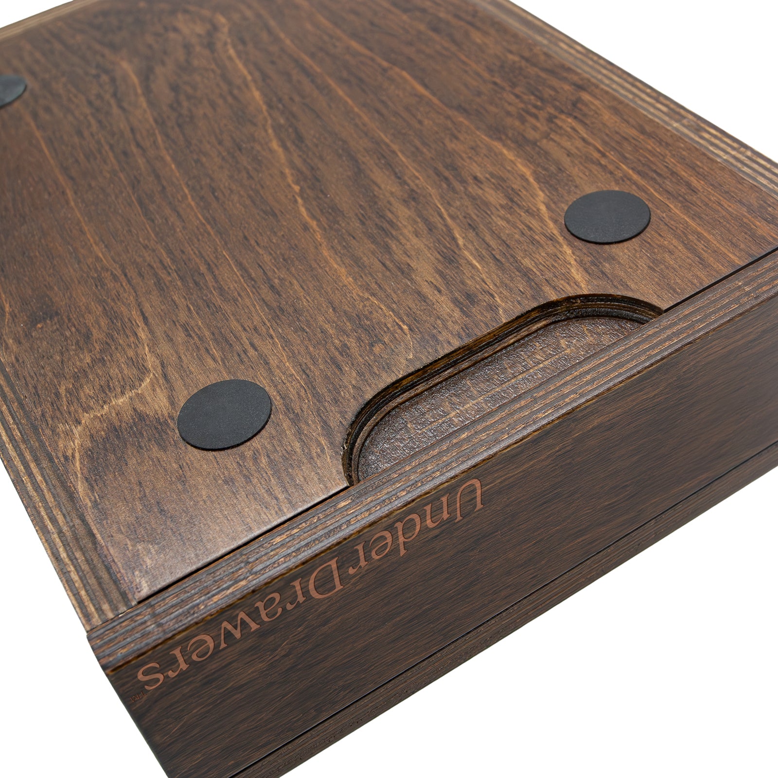 UnderDrawers™ - Undermount Salt Rim Drawer For Bar - Dark Walnut Stain