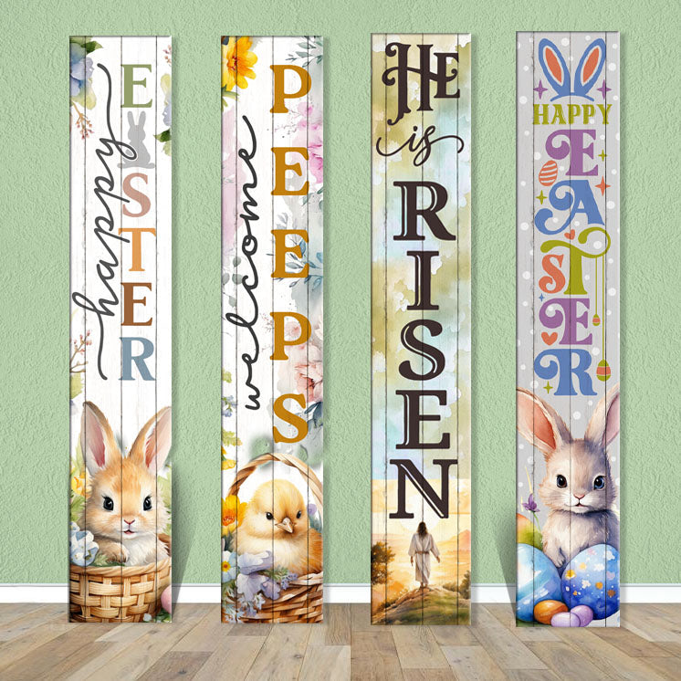 Vertical Porch Sign / Easter Collection Porch Signs / 8x46 Wooden Signs / Design Options