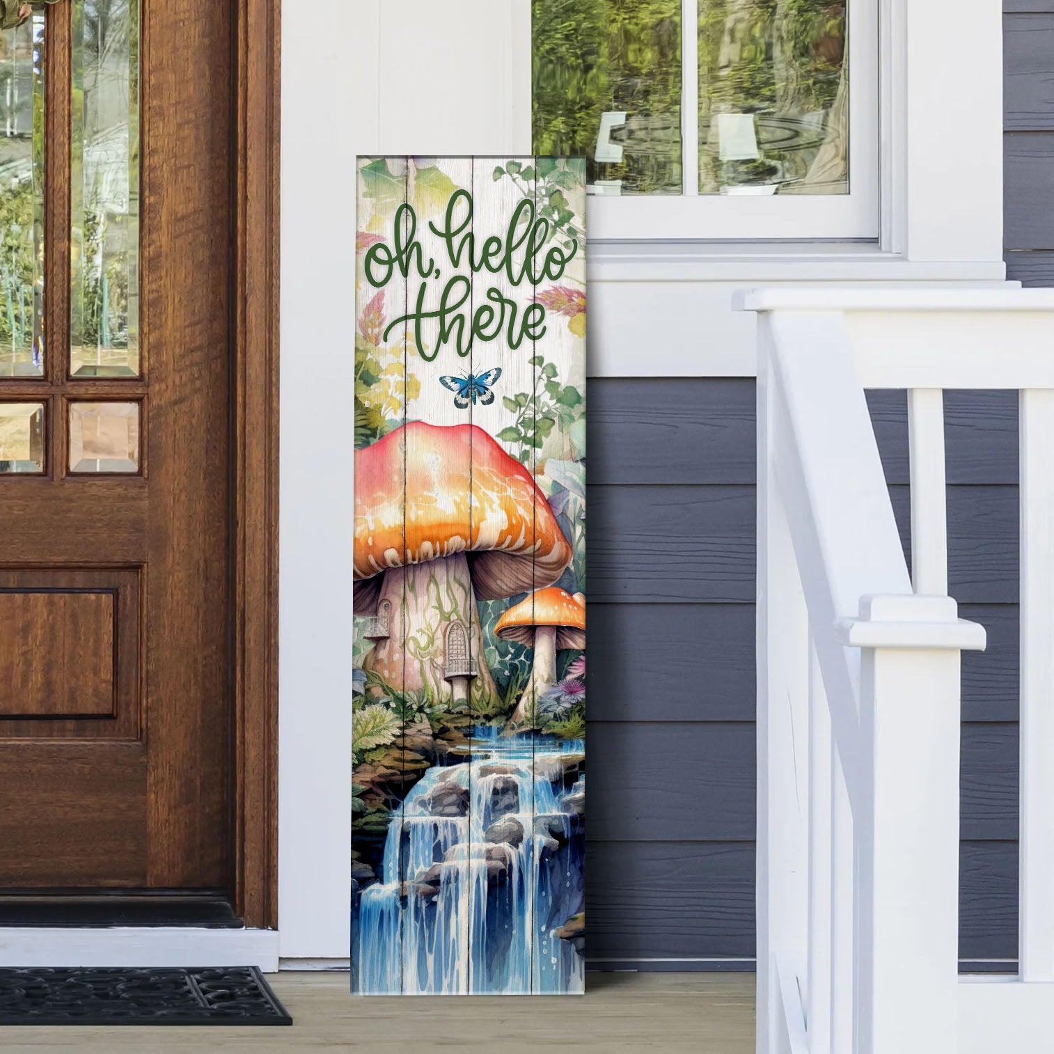 Vertical Porch Sign / Oh Hello There Collection Porch Signs mushroom house