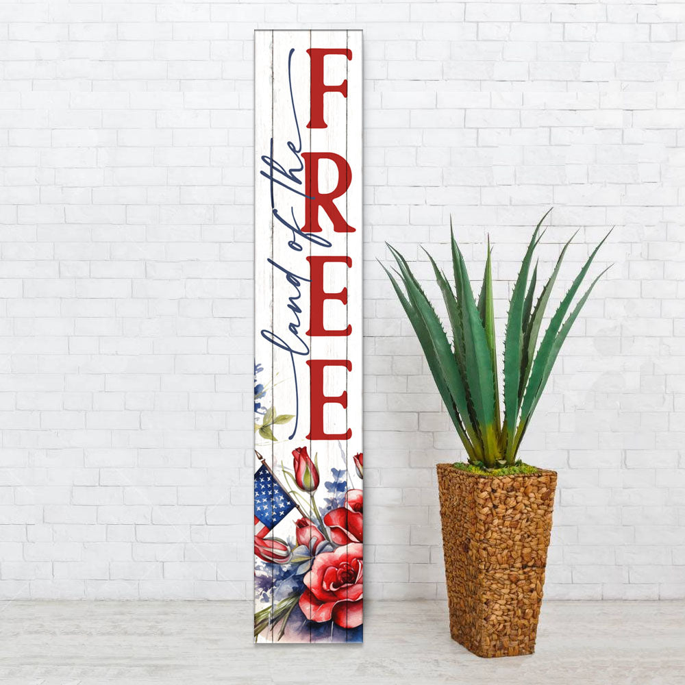 Vertical Porch Sign / Patriotic Collection Porch Signs / 8x46 Wooden Signs / Design Options
