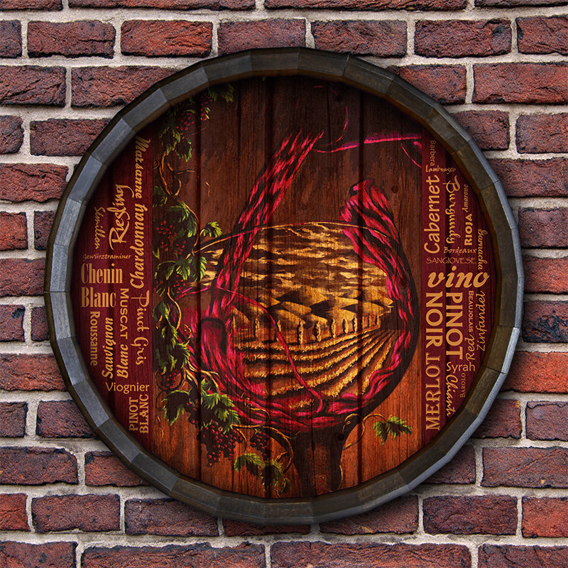 Vino Barrel Top Tavern Sign