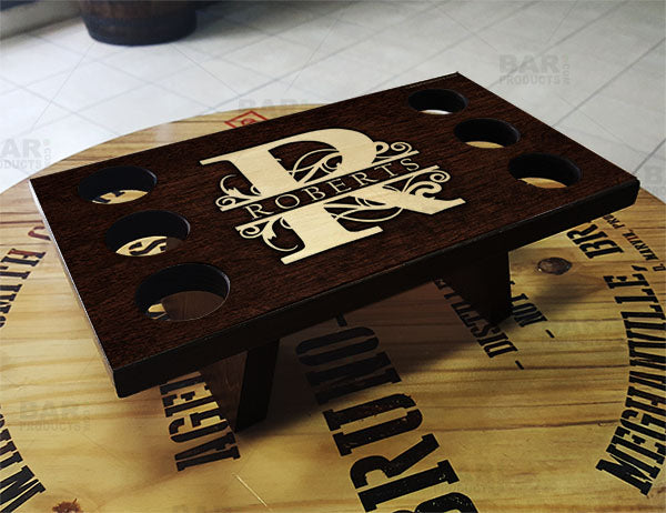 Whiskey Caddy - Monogram Design - CUSTOMIZABLE