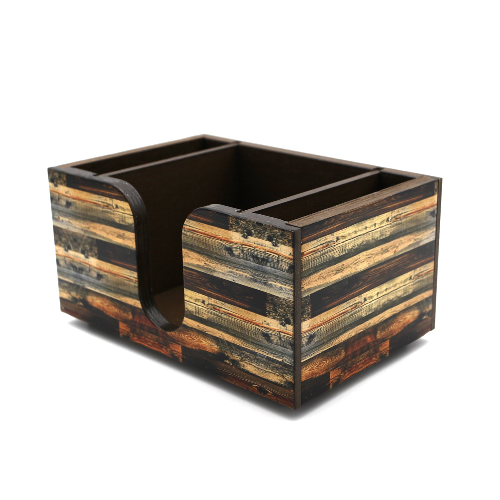 Wooden Bar Caddy - Rustic Wood Planks
