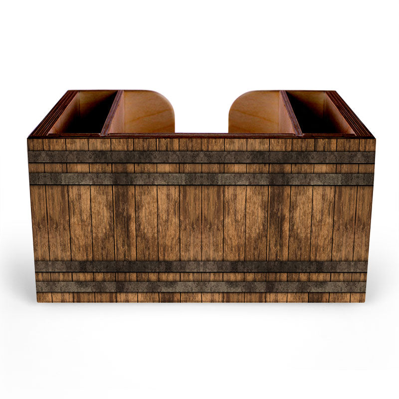 Wooden Bar Caddy - Rustic Wooden Barrel