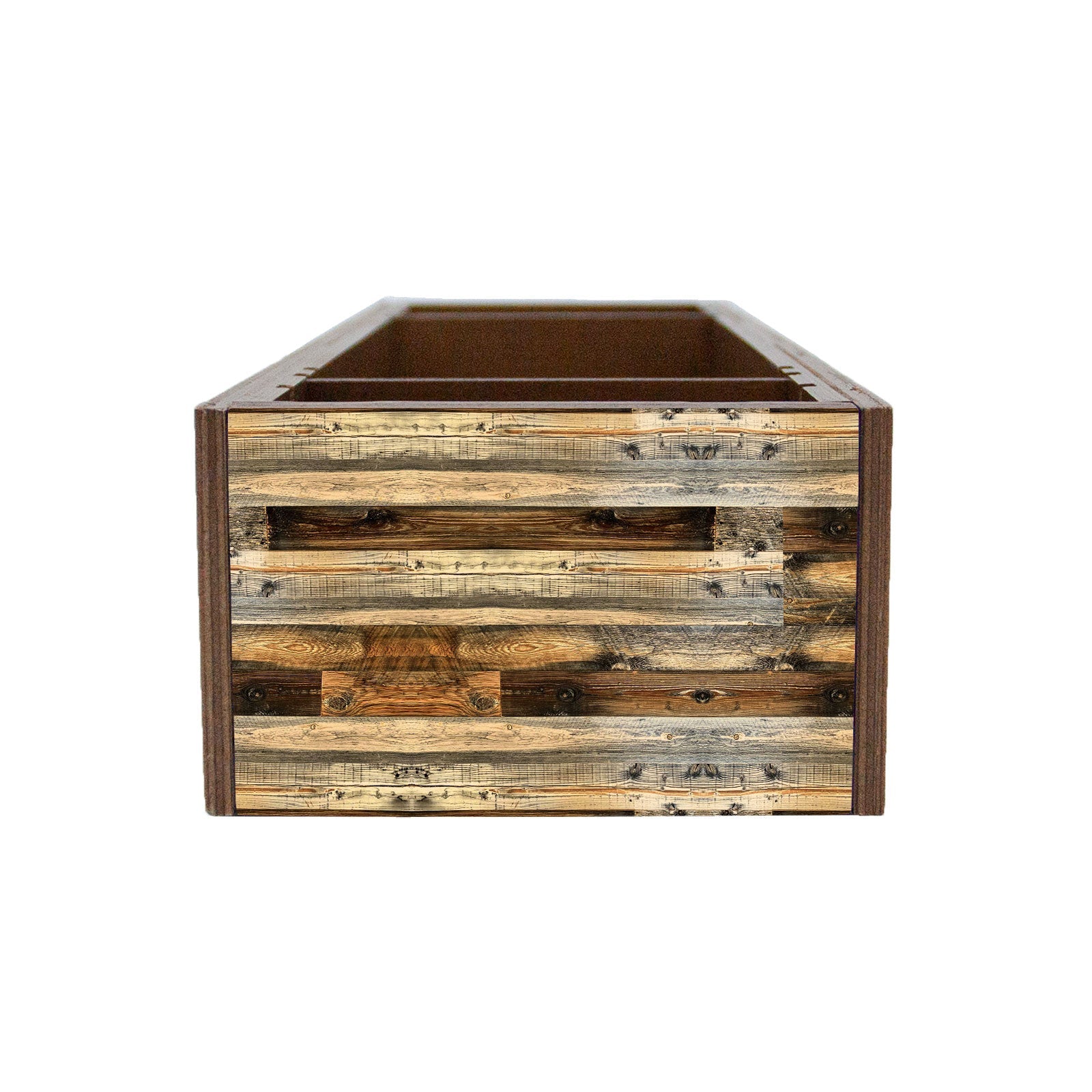 Wooden Condiment Caddy - Rustic Wood Plank