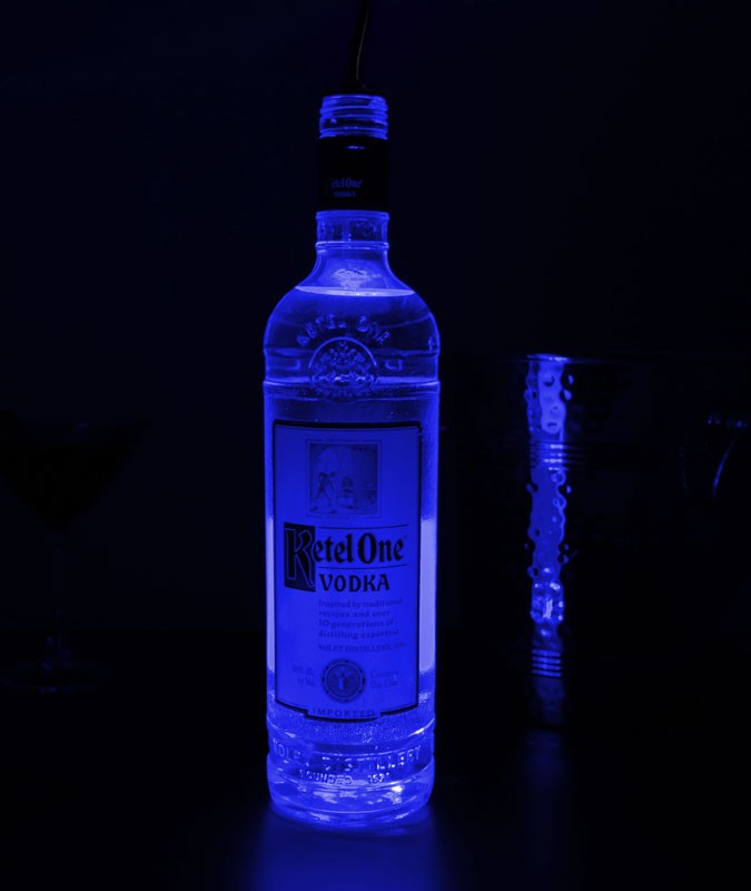 Blue Mini LED Bottle Glow and Glorifier Pad
