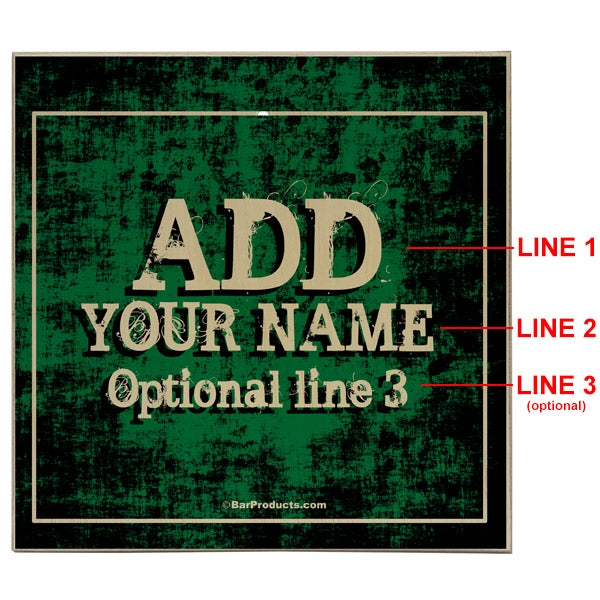 ADD YOUR NAME Tabletop Ring Toss Game - Green Grunge