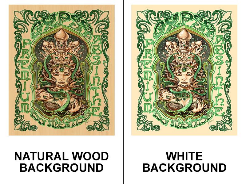 Absinthe 24" x 30" Wooden Table Top - Two Types Available