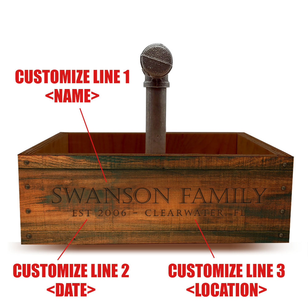 CUSTOM Box Caddy with Industrial Pipe - Vintage Box Design