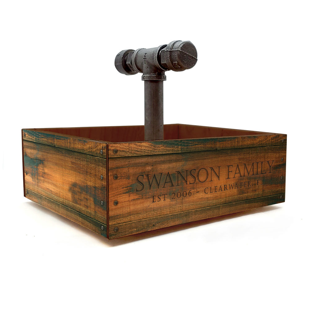 CUSTOM Box Caddy with Industrial Pipe - Vintage Box Design