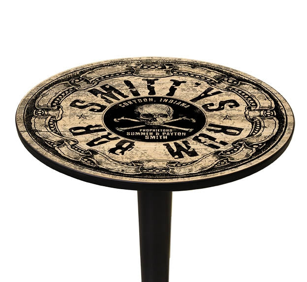 CUSTOMIZABLE Wooden Table Top - Rum Bar Design - Two Sizes Available