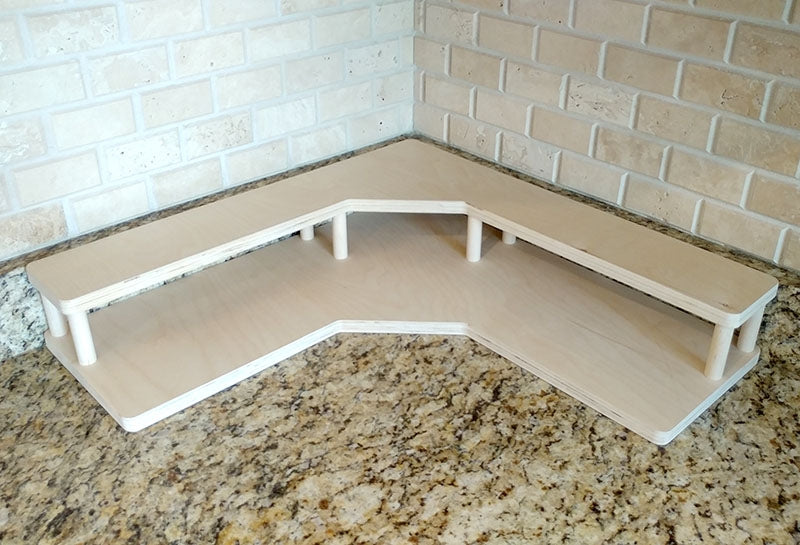 Counter Caddies™ - NATURAL Corner - Liquor/Wine Bottle Display