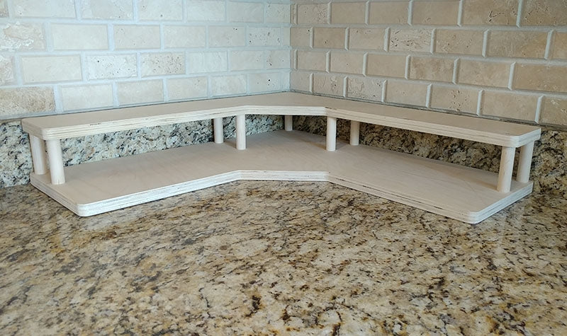 Counter Caddies™ - NATURAL Corner - Liquor/Wine Bottle Display