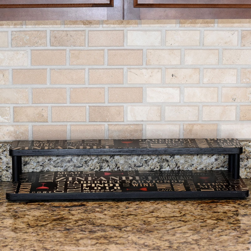 Counter Caddies™ - "WINE" Themed Artwork - Straight Shelf - empty