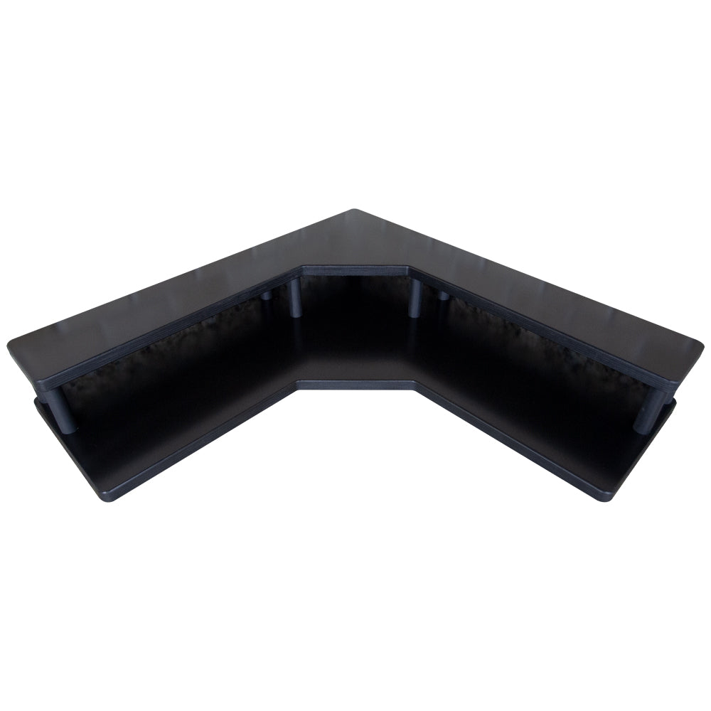 Counter Caddies™ - Walnut-Stained Corner Shelf - Liquor/Wine Bottle Display Style - Available in Black