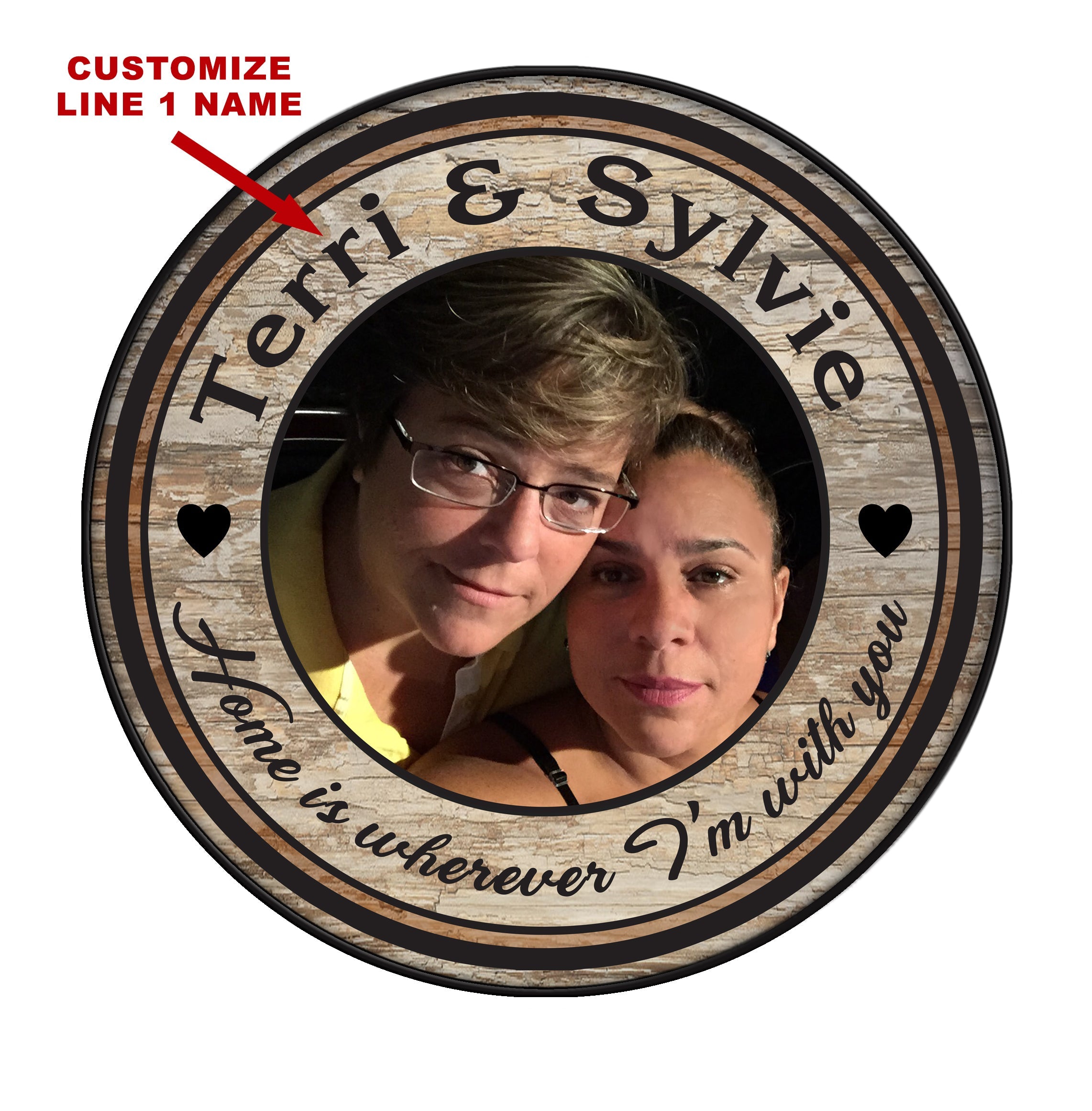 Custom Wood Barrel Top - Where I am -18" Diameter