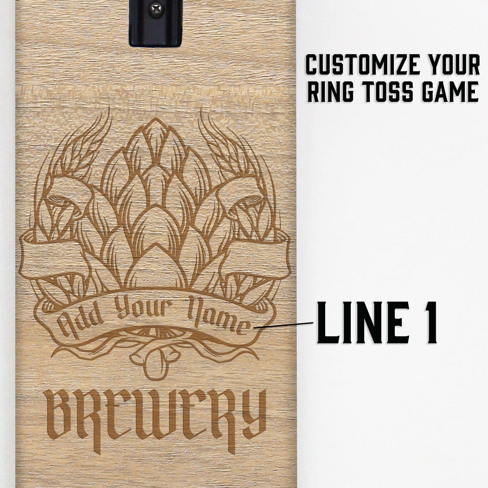Customizable Engraved Wall Mounted Folding Ring Toss Customization