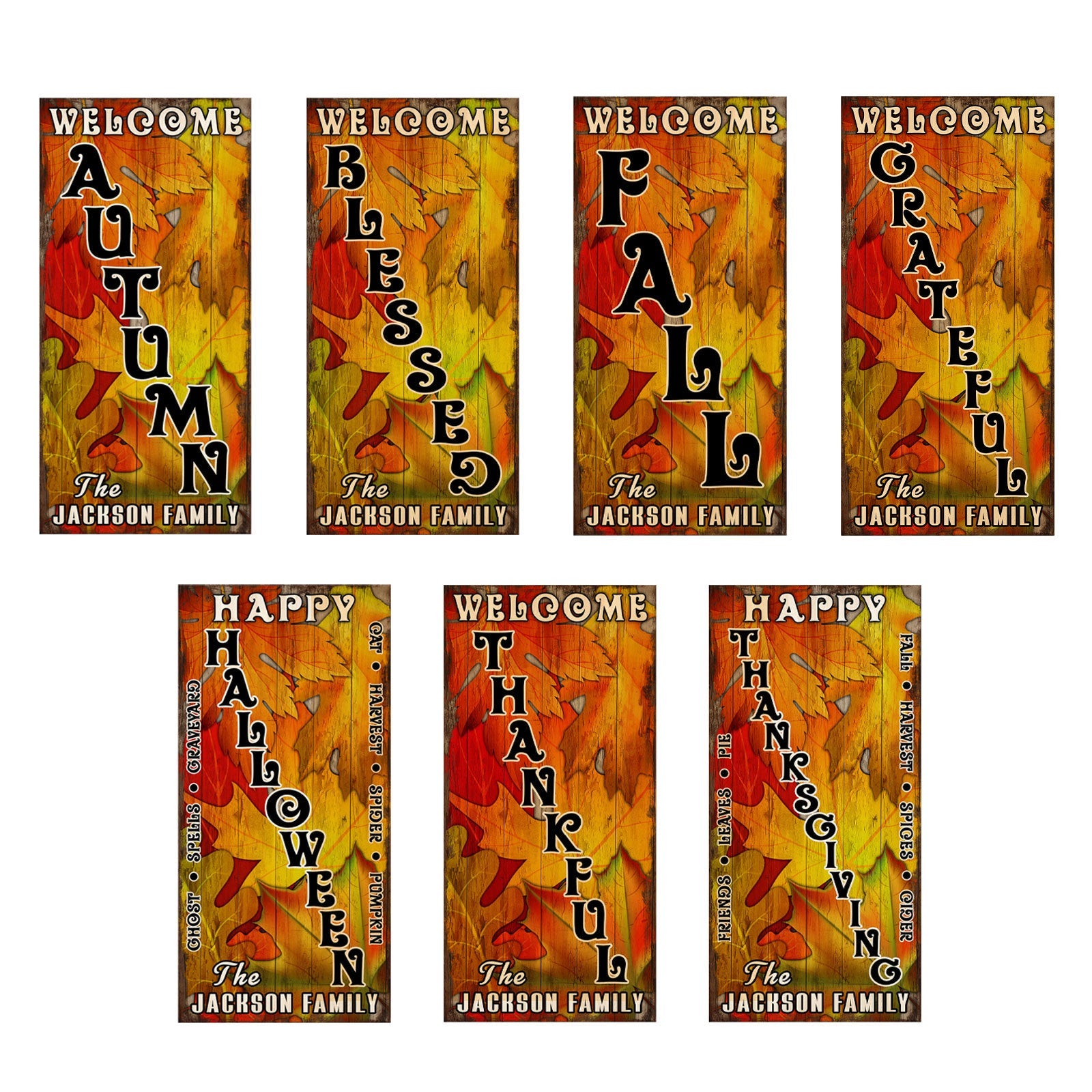 Customizable Large Vintage Wooden Bar Sign - Leaves - 11 3/4" X 23 3/4" - Multiple Design Options Available