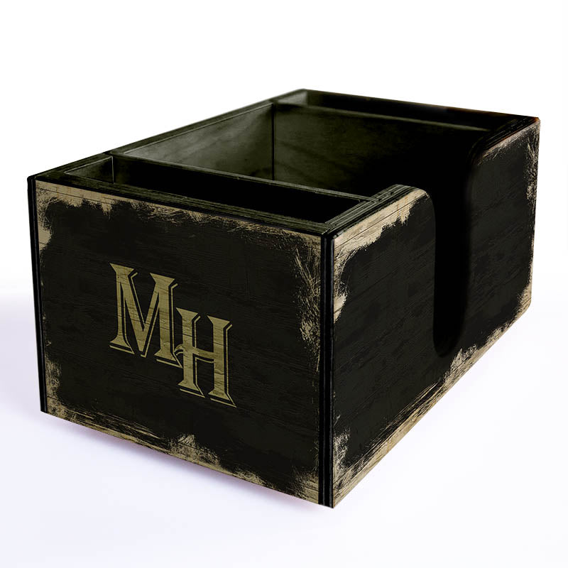 Customizable Wooden Bar Caddy - Classic Cocktails