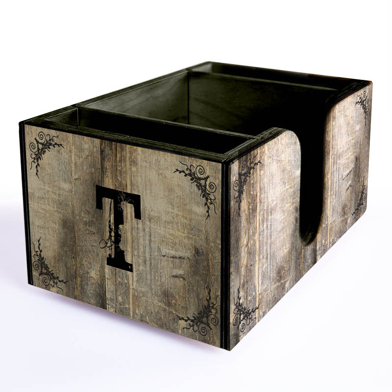 Customizable Wooden Bar Caddy - Rustic Tree