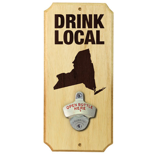 Drink Local - Wall Mounted Wood Plaque Bottle Opener