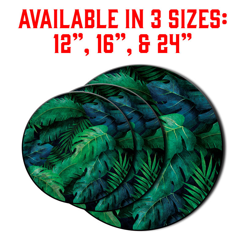 Lazy Susan - Green Tropical Leaves - 3 Different Sizes - For Kitchen Table Top