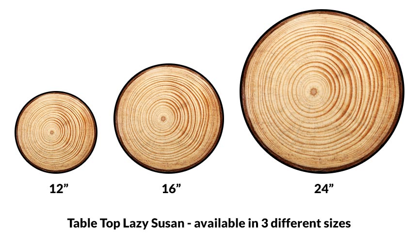 Lazy Susan - TREE RING Designs - 3 Different Sizes - For Kitchen Table Top