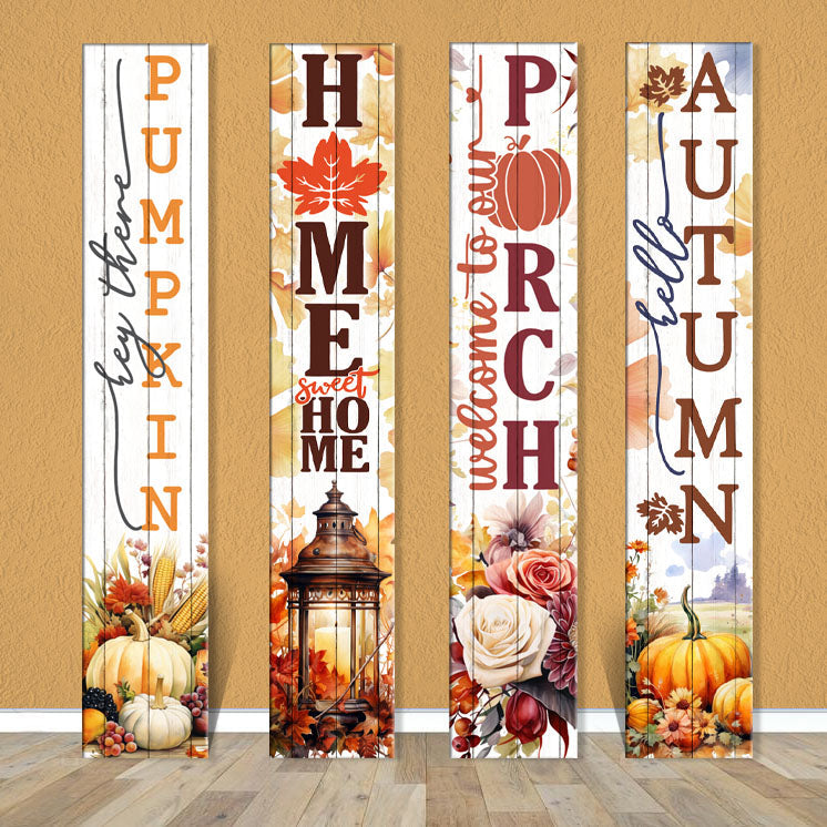 Vertical Porch Sign / Autumn Fall Collection Porch Signs / 8x46 Wooden Signs / Design Options