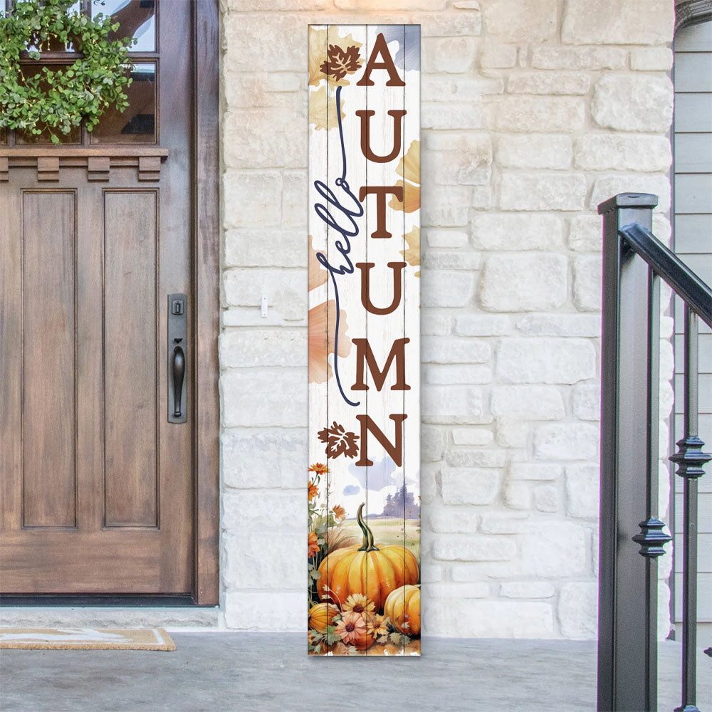 Vertical Porch Sign / Autumn Fall Collection Porch Signs / 8x46 Wooden Signs / Design Options