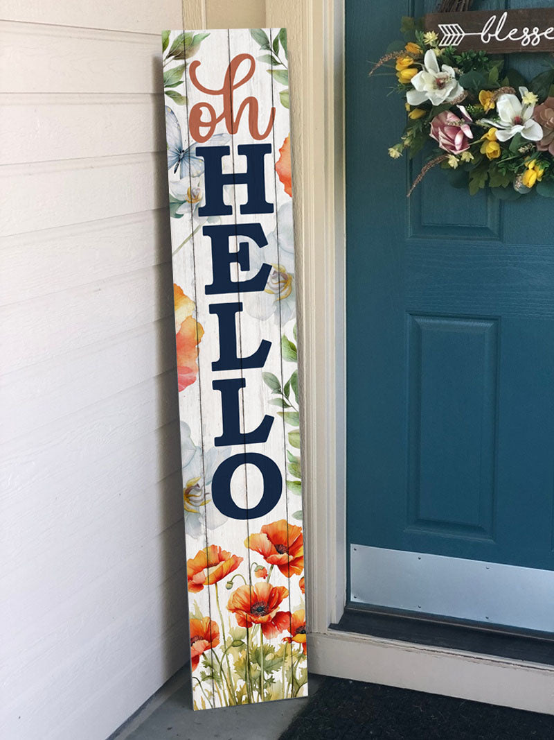 Vertical Porch Sign / Spring Collection Porch Signs / 8x46 Wooden Signs / Design Options
