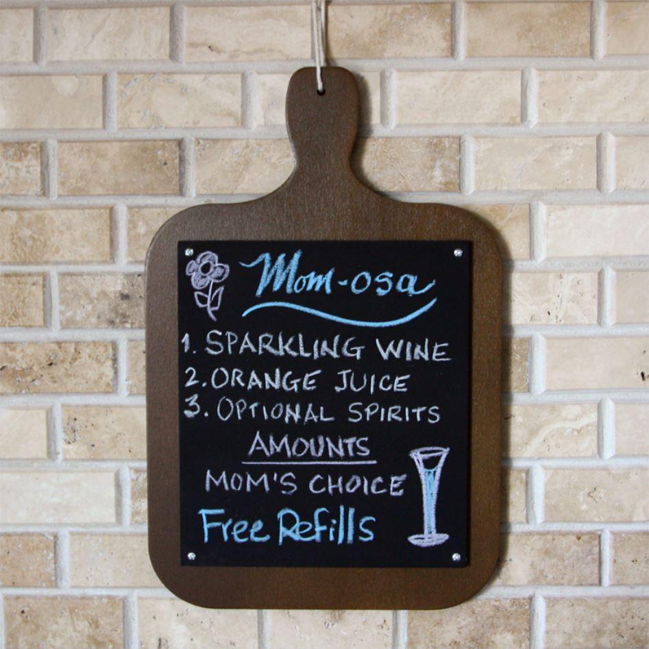 WOOD PLAQUE MENU - CUTTING BOARD SHAPED CHALKBOARD - STAIN