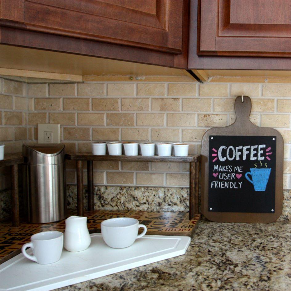 WOOD PLAQUE MENU - CUTTING BOARD SHAPED CHALKBOARD - STAIN