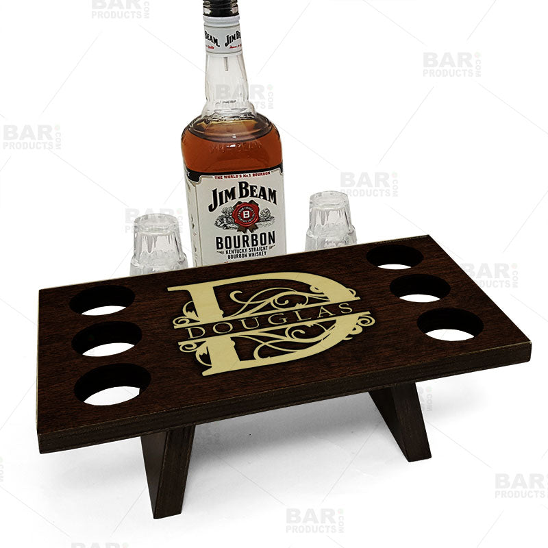 Whiskey Caddy - Monogram Design - CUSTOMIZABLE